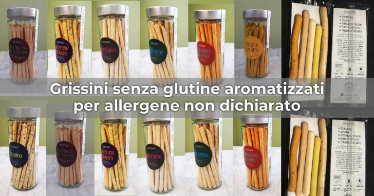 Grissini senza glutine richiamati dal Ministero della Salute per allergene non dichiarato