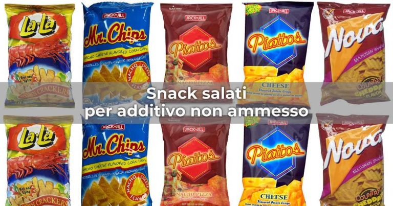 Ministero della Salute richiama altri snack salati per additivi non ammessi, ecco il nuovo elenco