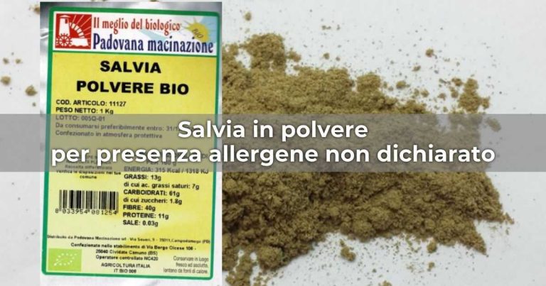 Richiamo di salvia in polvere per allergene non dichiarato