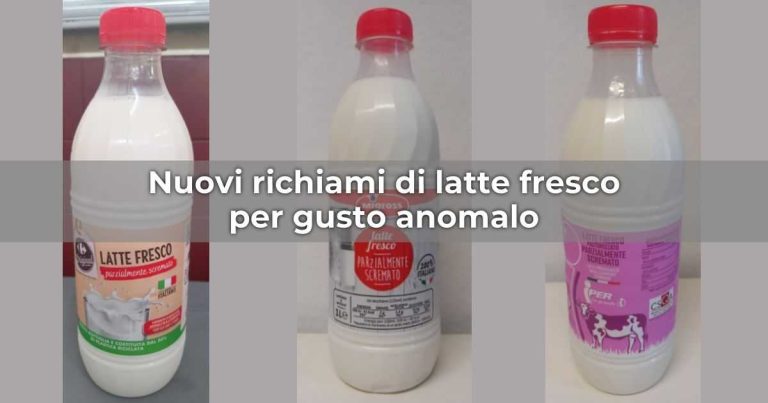 Nuovi richiami di latte per gusto anomalo a marchio Carrefour, Iper e Migross