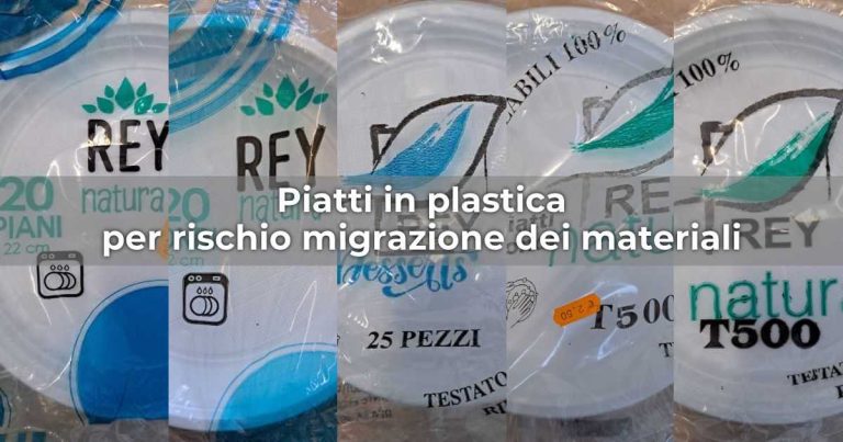 Piatti in plastica richiamati per rischio migrazione dei materiali a contatto con alimenti