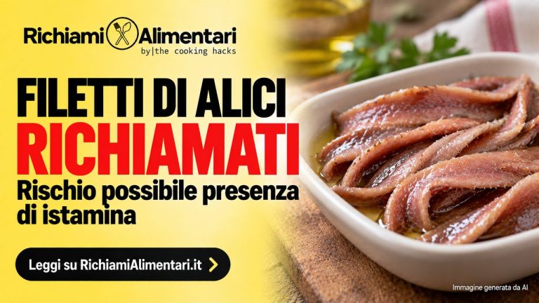 Filetti di alici Coop richiamati per possibile presenza di istamina