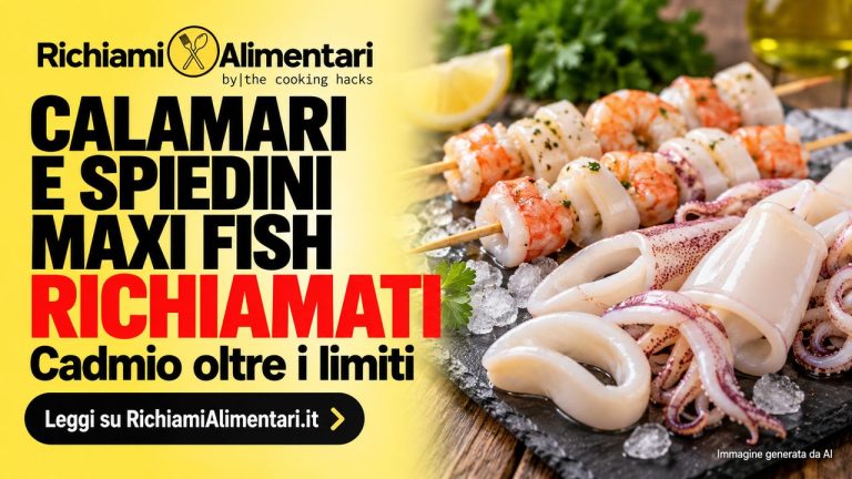 Calamari e spiedini Maxi Fish richiamati per cadmio oltre i limiti