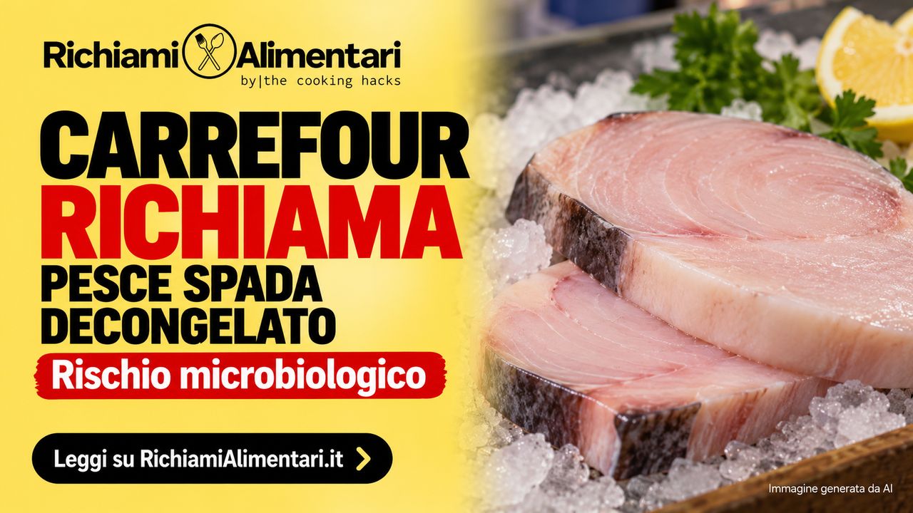Carrefour richiama il pesce spada decongelato per rischio microbiologico, il lotto interessato
