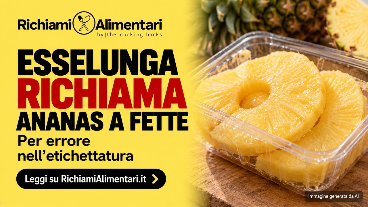 Esselunga richiama ananas a fette per errore nell'etichettatura