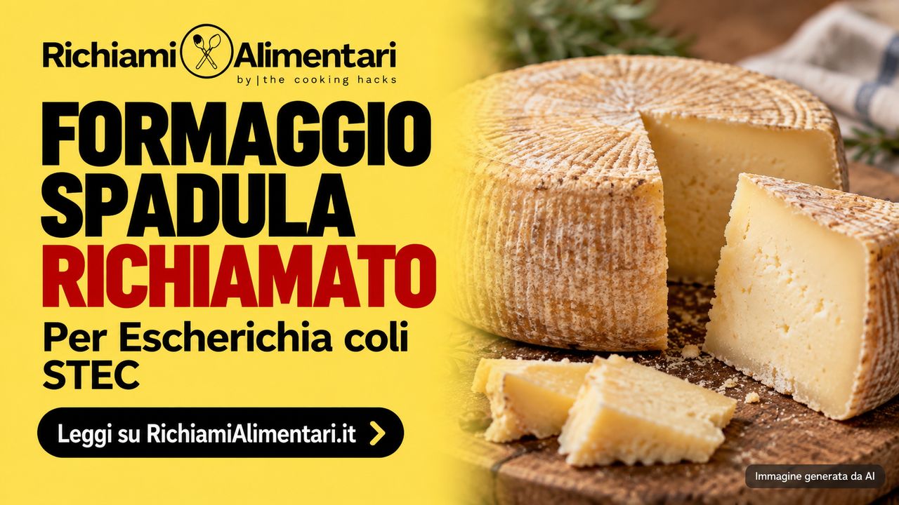 Formaggio Spadula richiamato per Escherichia coli STEC: il lotto coinvolto