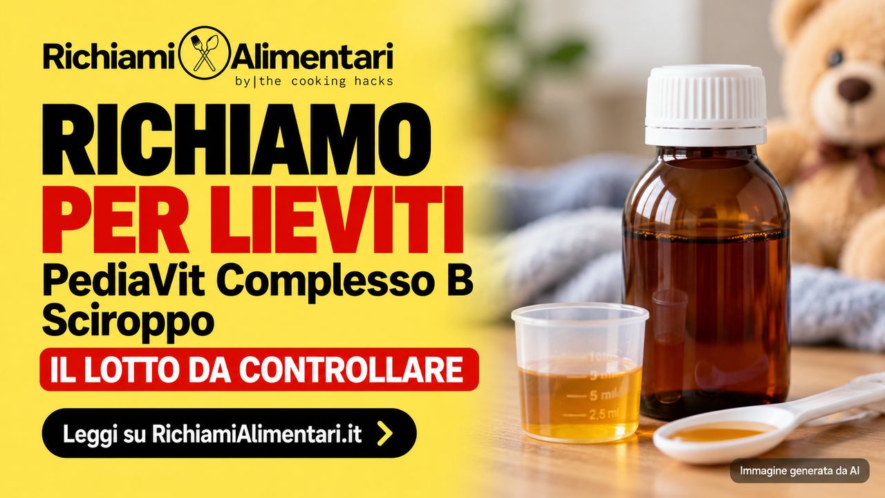 PediaVit Complesso B Sciroppo richiamato per possibile contaminazione da lieviti: il lotto da controllare