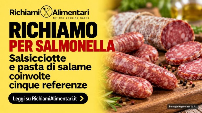 Richiamo per Salmonella, ritirate salsicciotte e pasta di salame: prodotti e scadenze