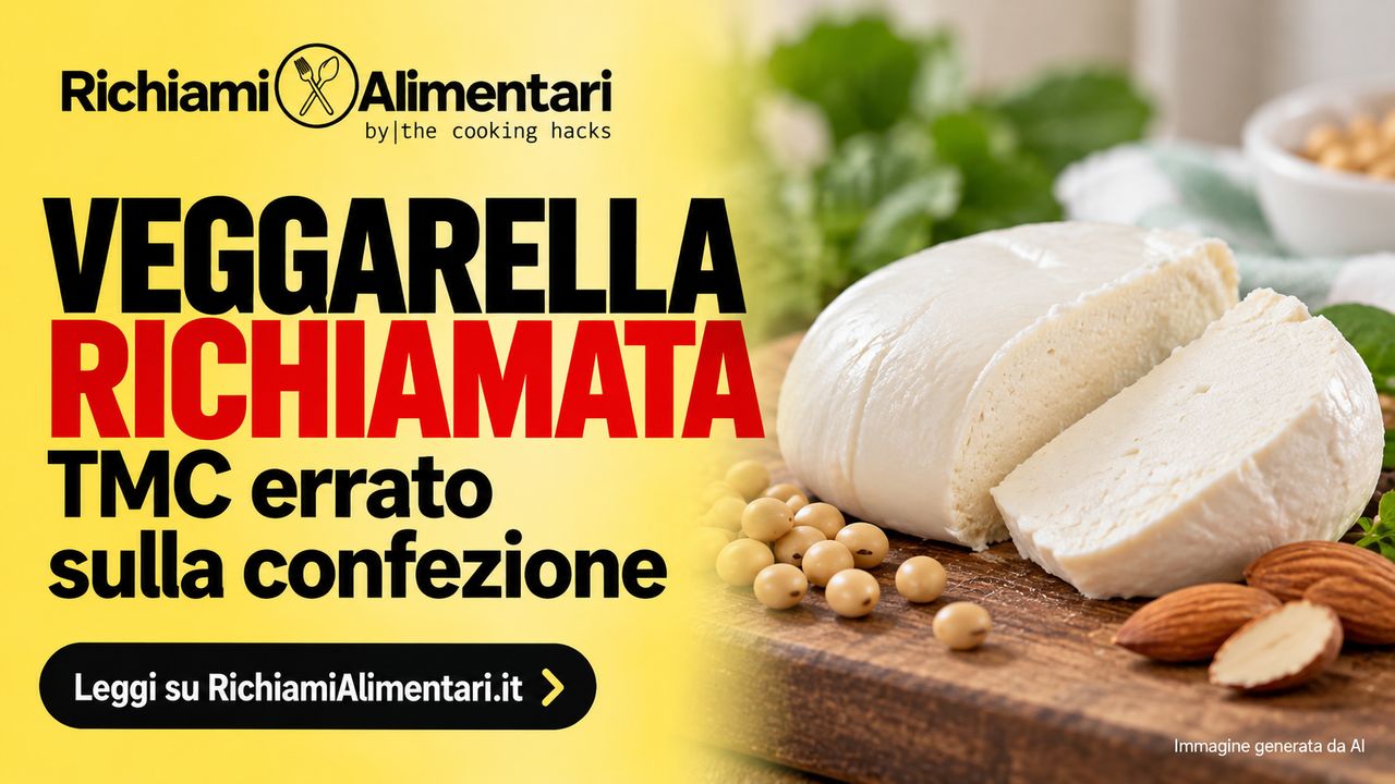 Richiamo Veggarella io VEG, TMC errato sulla confezione, attenzione alla data corretta