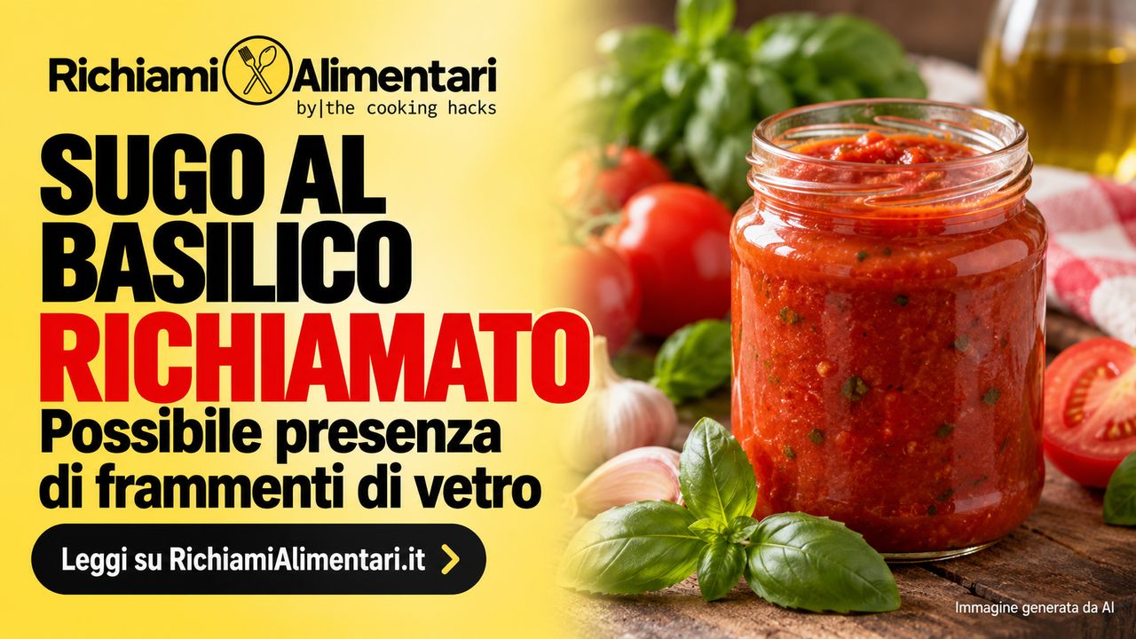 Selex richiama il sugo al basilico per possibile presenza di frammenti di vetro