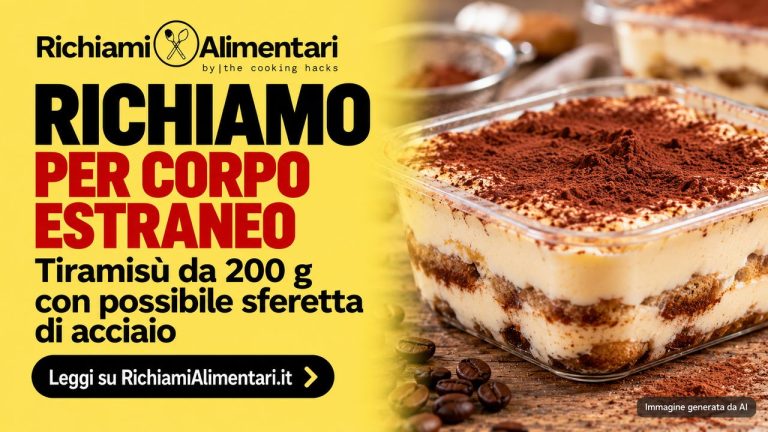Tiramisù richiamato per possibile presenza di una sferetta di acciaio: due lotti coinvolti