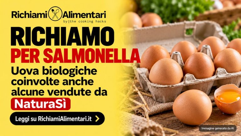 Uova biologiche richiamate per Salmonella: coinvolte anche alcune vendute da NaturaSì